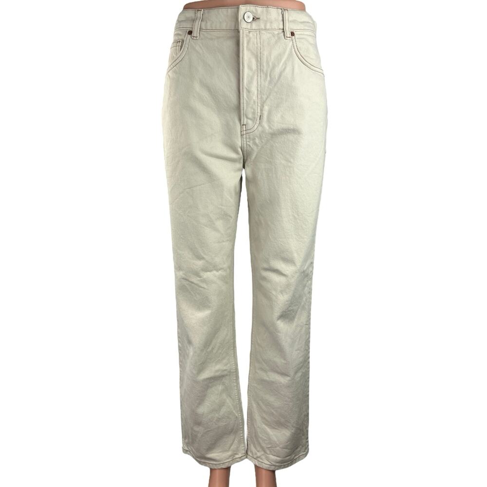 Reformation Cynthia White High Rise Non Stretch High Rise Straight Jeans Size 29
